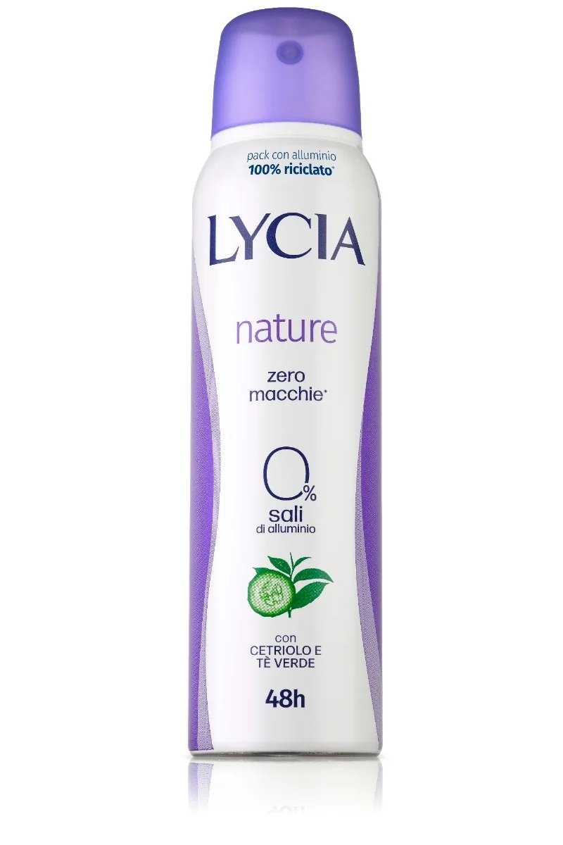 Desodorante em spray Lycia Nature Pepino e Chá Verde 150 ml sem sais de alumínio