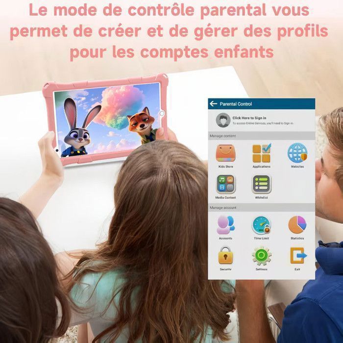 Tablet Android 13 de 8 polegadas para crianças, 6 GB de RAM, 128 GB de ROM, Wi-Fi 5G, Controle Parental, Certificado pela Google Play Store