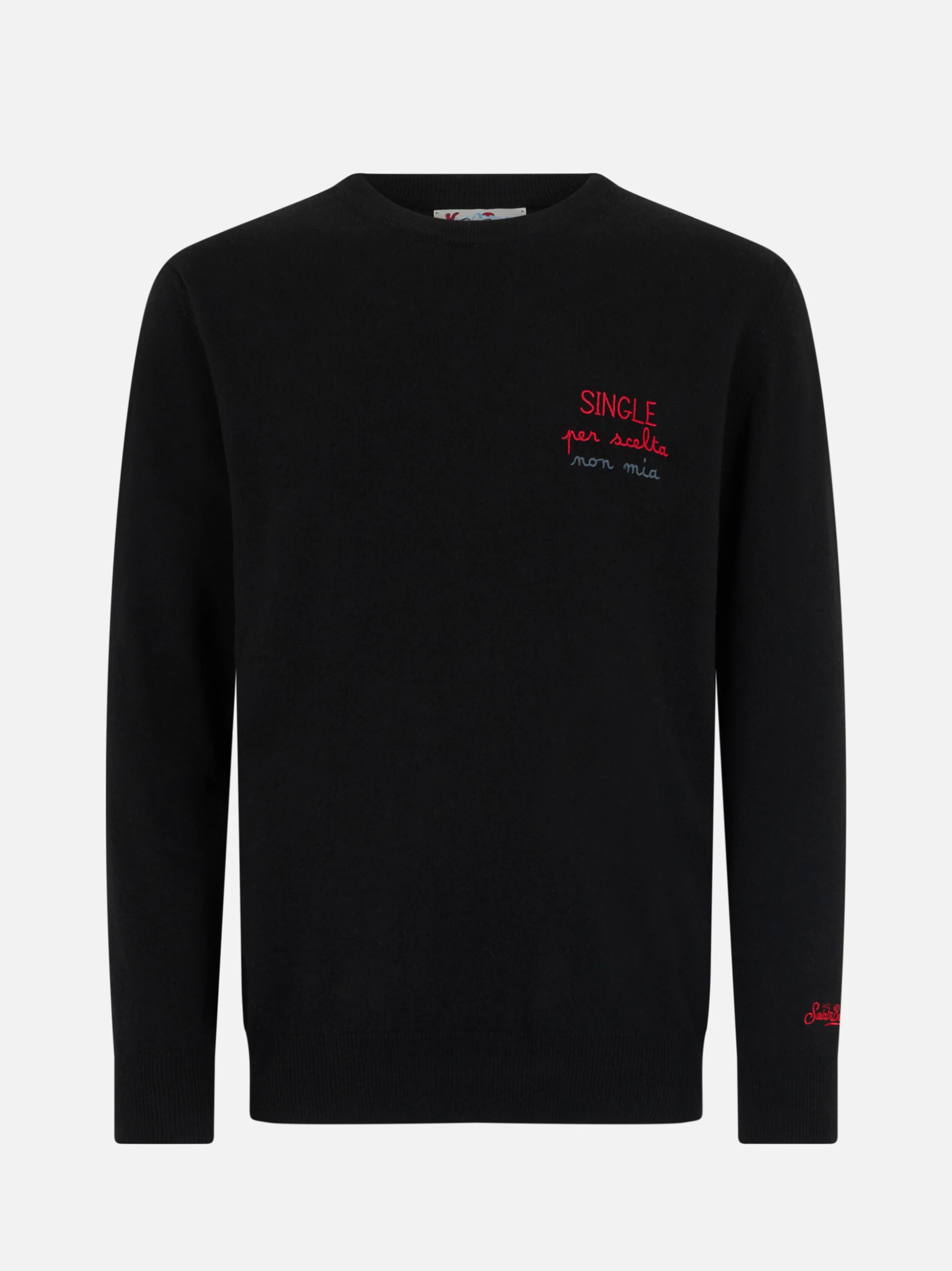 Schwarzer Herrenpullover von Heron mit einfacher Stickerei, von Choice (nicht mein Eigentum)