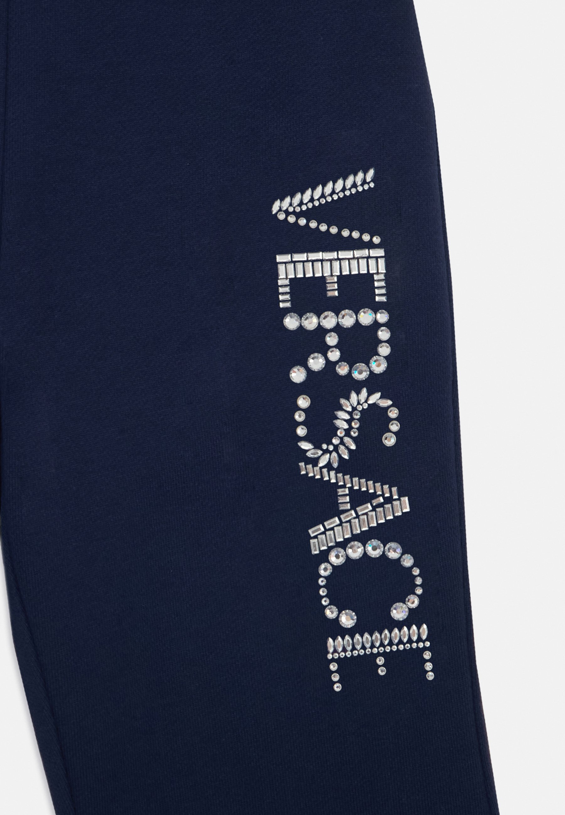 Pantaloni da tuta Versace con logo ricamato per bambini - colore blu navy/argento