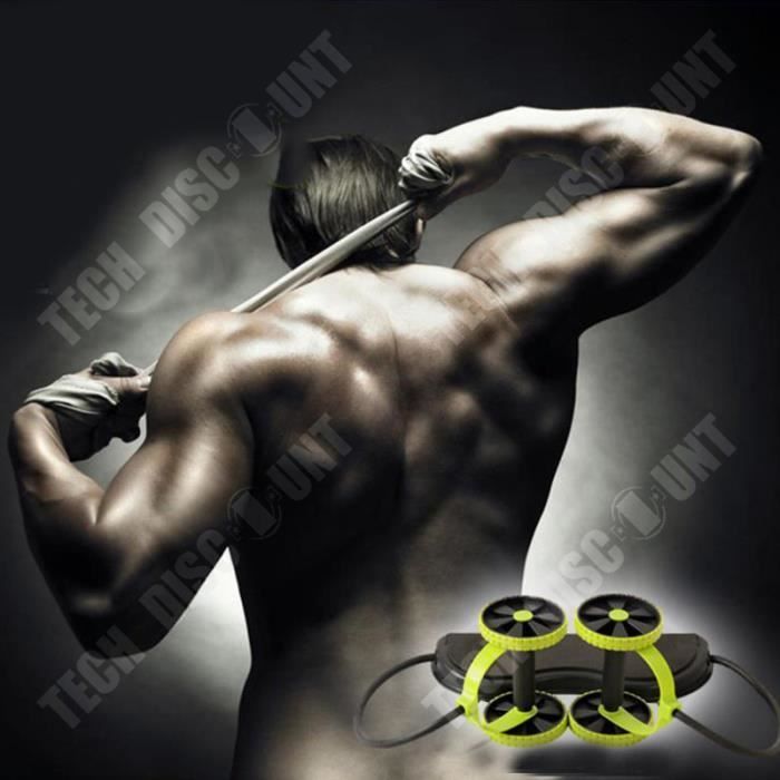 Aparelho para exercícios abdominais - TD® - Roda abdominal multifuncional - Verde - Uso regular - Unissex