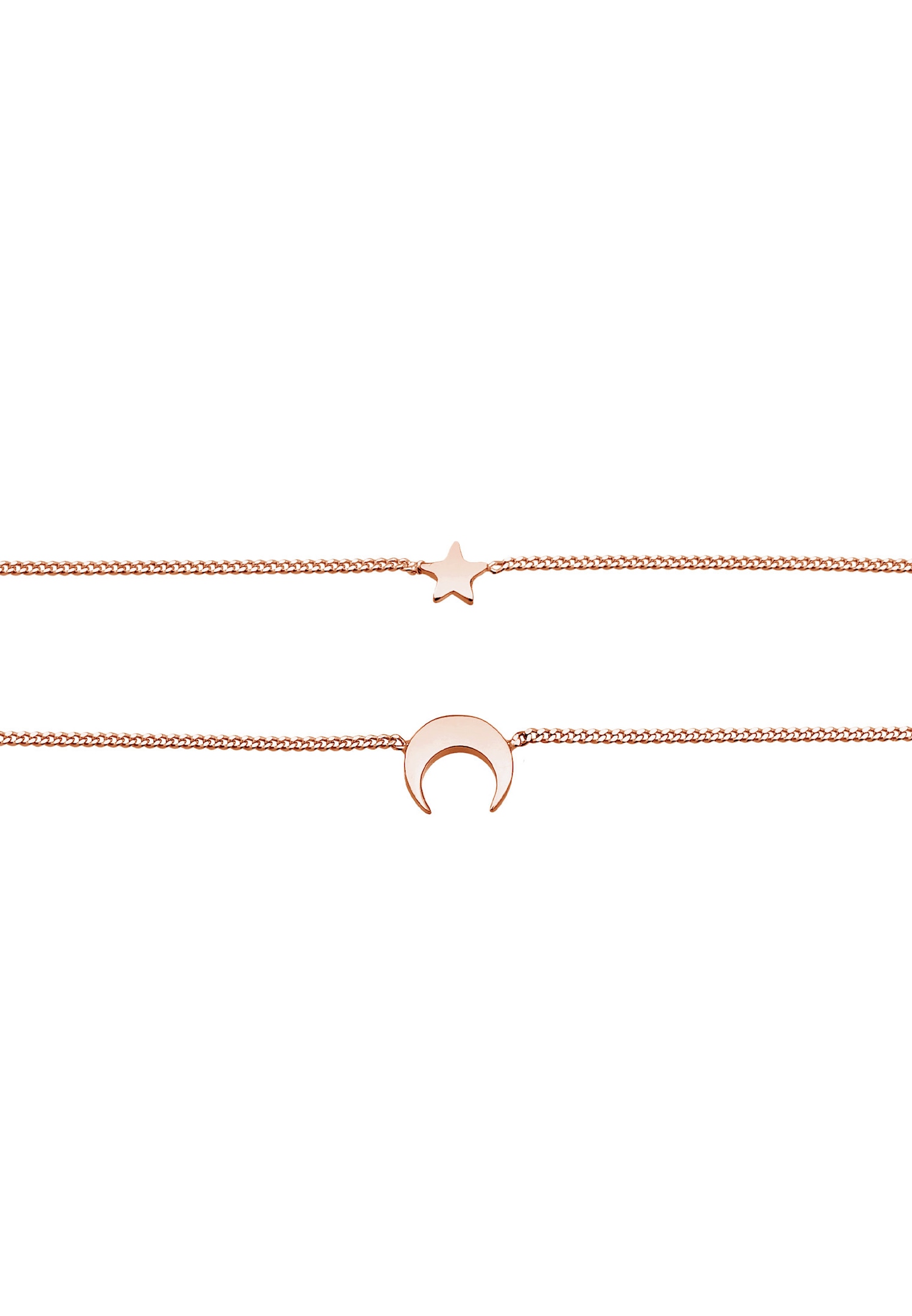 Elli Femmes Choker Couches Astro Demi-Lune Étoiles en Argent Sterling 925