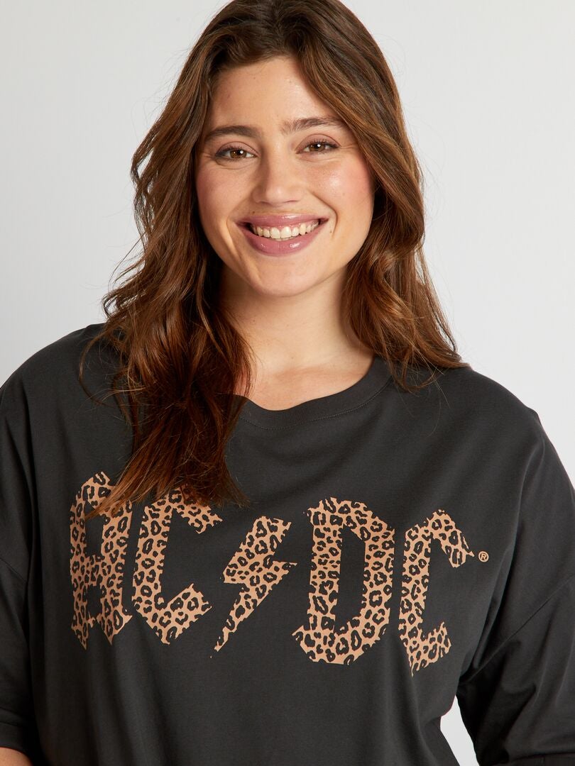 Camiseta estampada de AC/DC - NEGRA