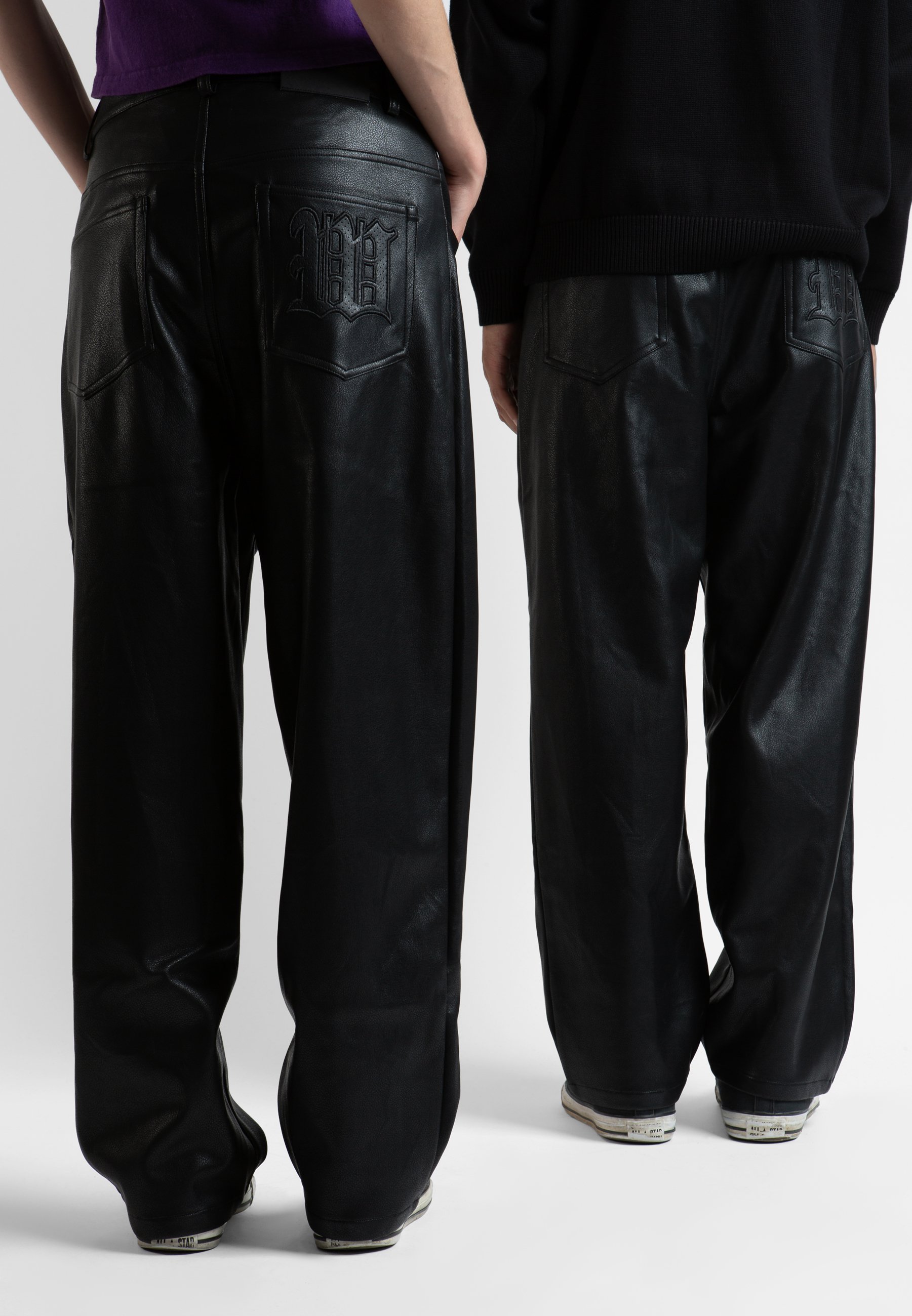 Pantalon CASPER unisexe Wasted Paris - Pantalon en cuir noir