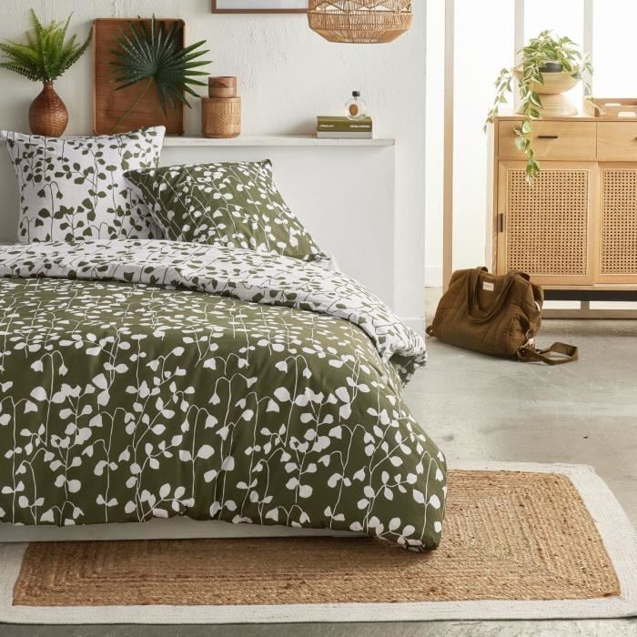 Juego de ropa de cama - TODAY Crazy - Estampado floral - Doble - 220 x 240 cm - Verde