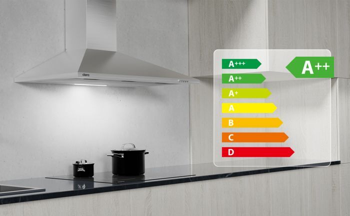 CIARRA 90cm A++ Cooker Hood, 370 m³/h, 3 Speeds, Extraction & Recirculation, with 2 Stainless Steel Carbon Filters