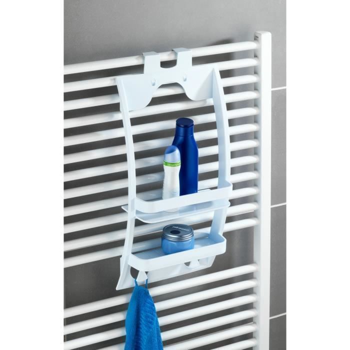 Mensola sospesa per doccia WENKO, cestino portaoggetti sospeso per doccia, in plastica, 26x54,5x11,5 cm, bianca