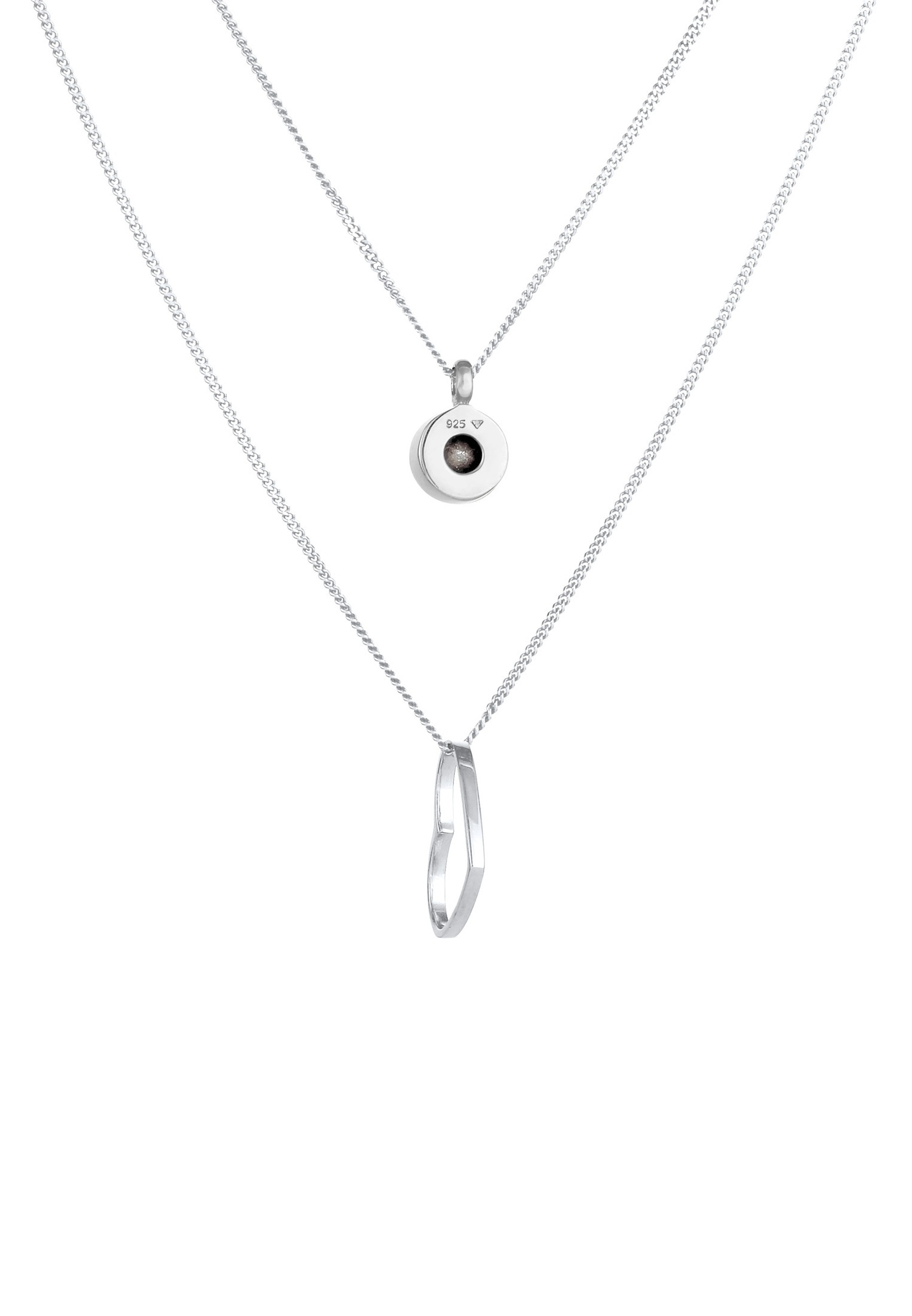 Elli Femmes couches collier avec pendentif cœur et cristal en argent 925