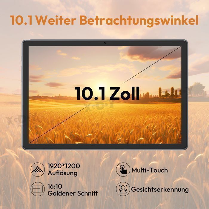 Tablette Tactile XGODY P60 Pro Android 15 24Go RAM+256Go ROM 10.1 pouces 8000mAh 4G LTE 5G WiFi 1920*1200 IPS Octa-core 5MP+13MP GPS