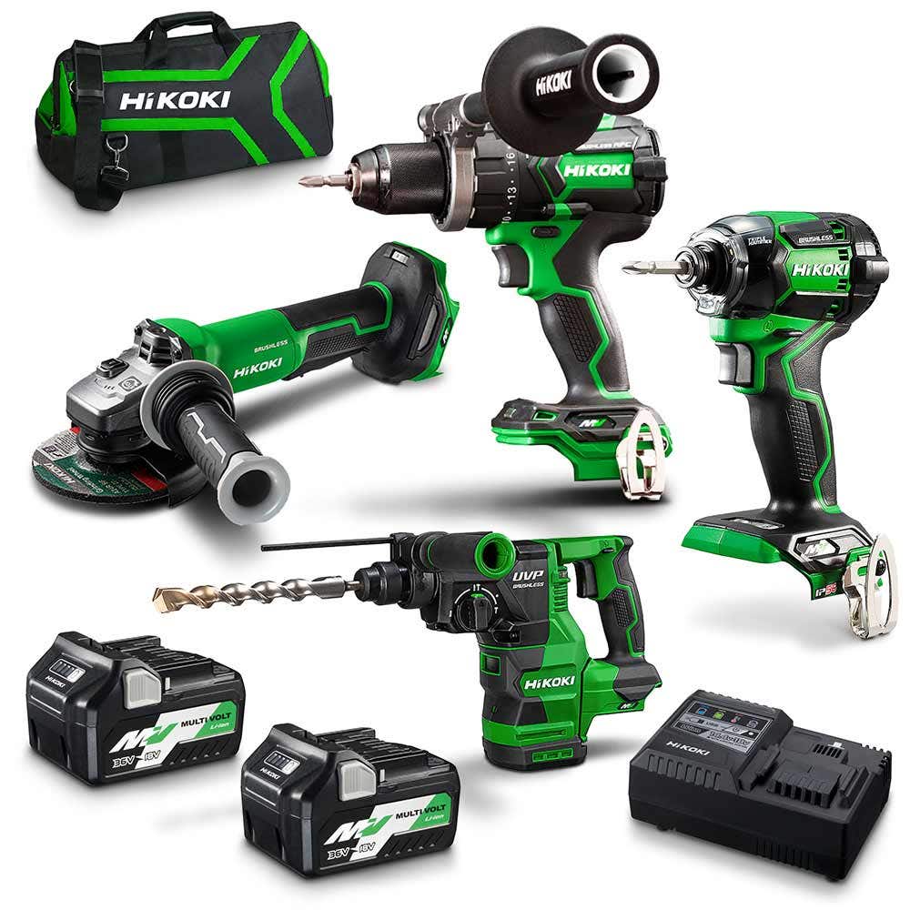 HiKOKI 36V Brushless 4-teiliger Akku 2 x 2,5/5,0Ah Combo KC36D4A3(HRZ)