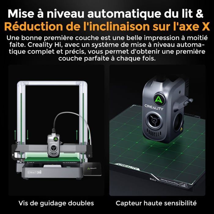 Creality Hi Combo 3D printer, multi-color, CFS, 500mm/s, 95% pre-assembled, XY Step-Servo motor, upgradeable