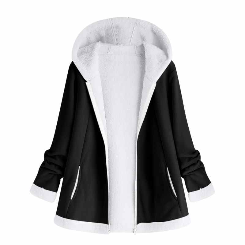 Giacca invernale da donna 2021 lunga con cappuccio, imbottita in cotone, cappotto casual in pile caldo, capospalla da donna con tasche, parka Manteau Femme d5