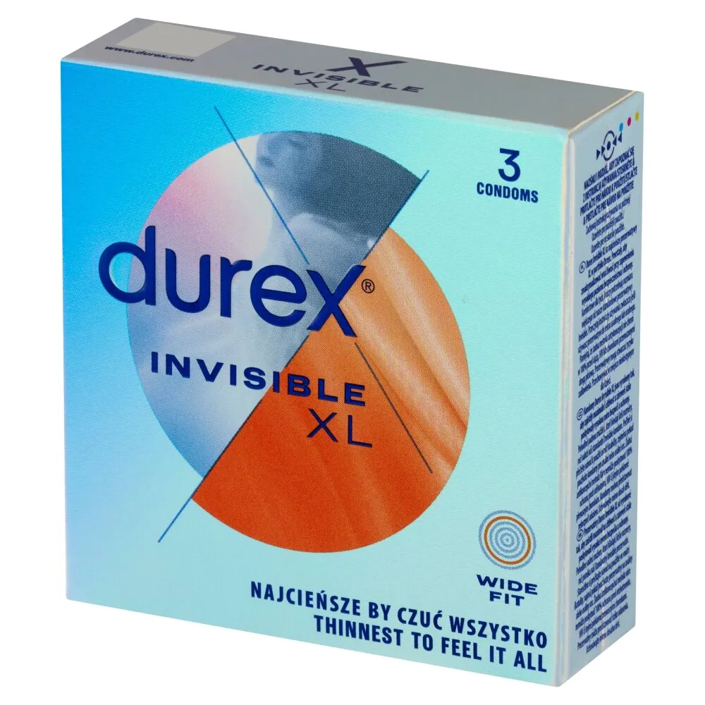 Durex Invisible XL Prezerwatywy, 3 szt.