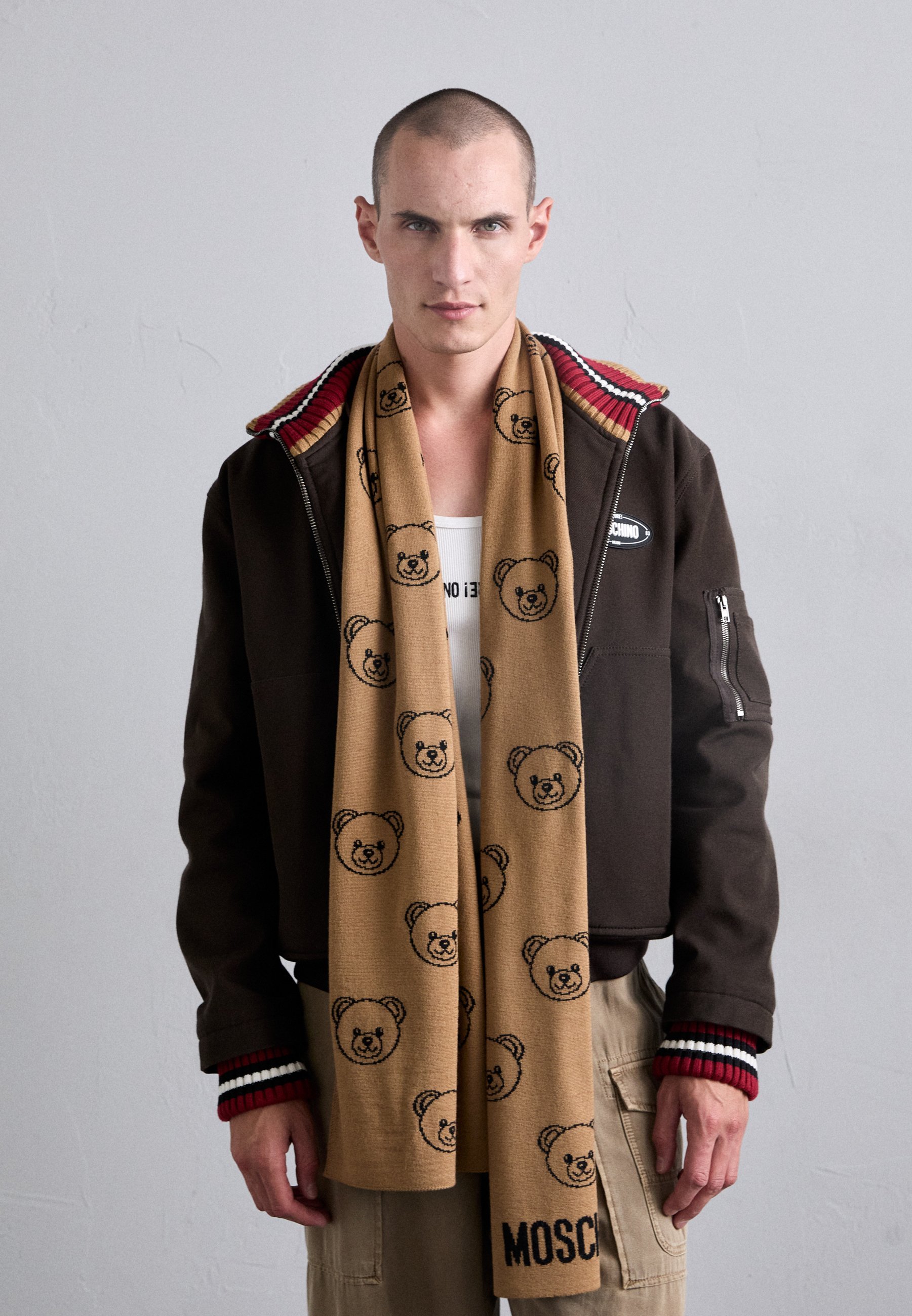 Cachecol de inverno Moschino unissex - Cachecol - cor camelo