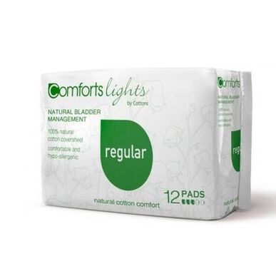 Comforts Regular -inkontinenssiside, 100 % puuvillaa, 12 kpl