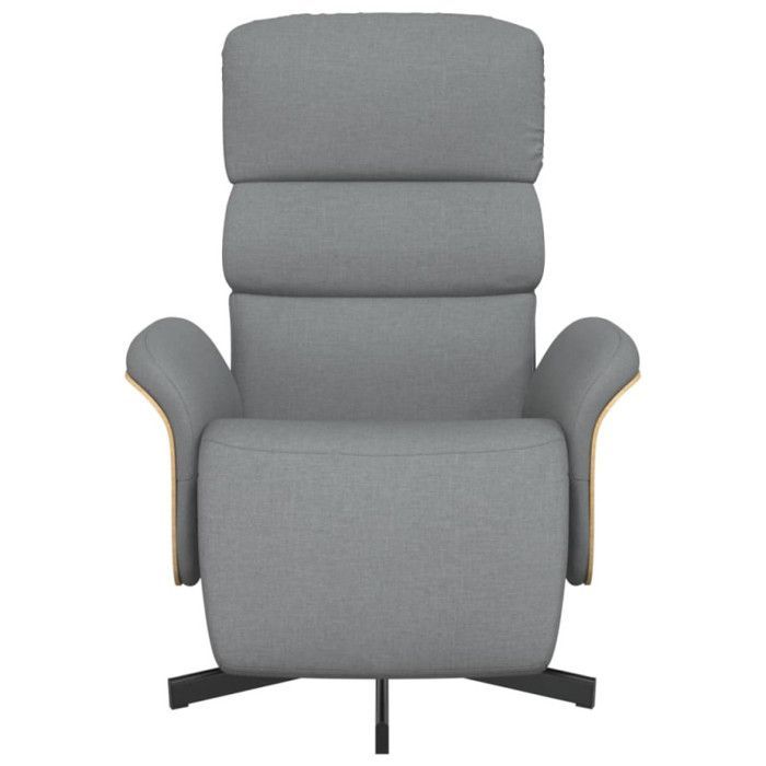Sillón reclinable vidaXL con reposapiés, tela gris claro 356601