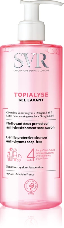 SVR Topialyse tīrīšanas gels sausai un jutīgai ādai