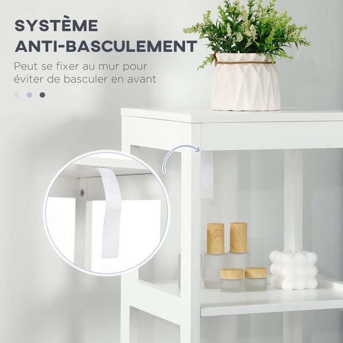 Meuble colonne salle de bain - kleankin - armoire haute rangement 3 étagères 2 tiroirs mobilier intérieur - bois - 30x30x144cm