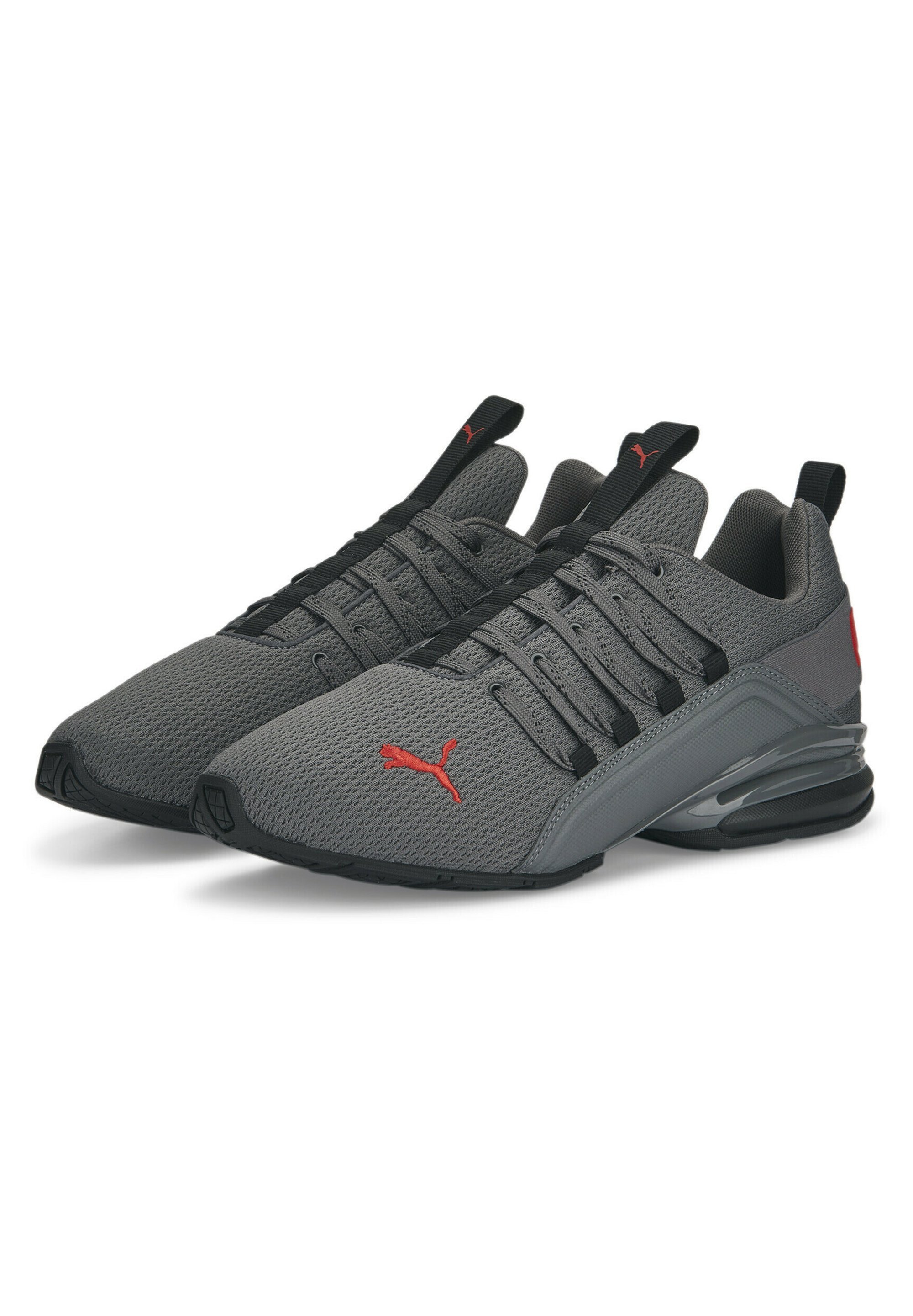 Puma AXELION REFRESH - Hardloopschoenen voor op de weg - zwart/cool donkergrijs/rood