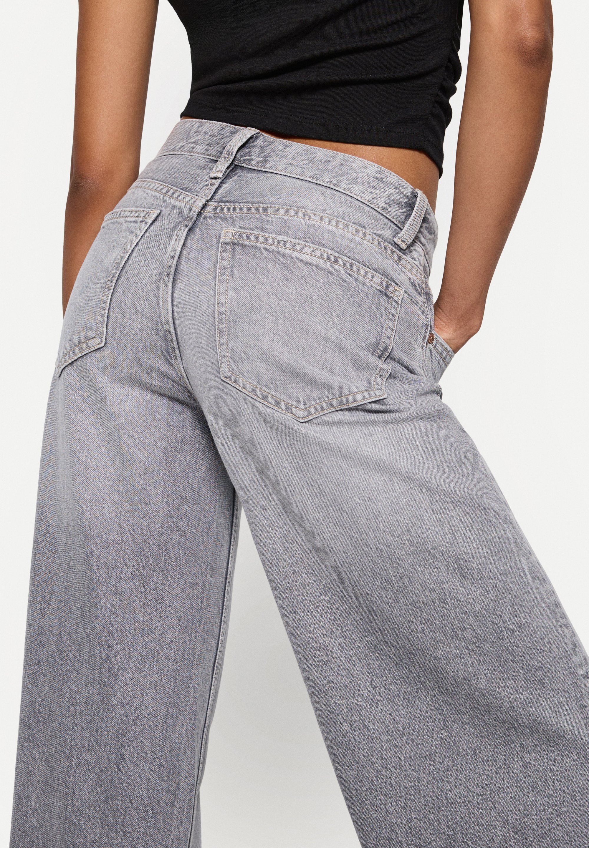 Bershka WIDE-LEG - Jambes larges - gris