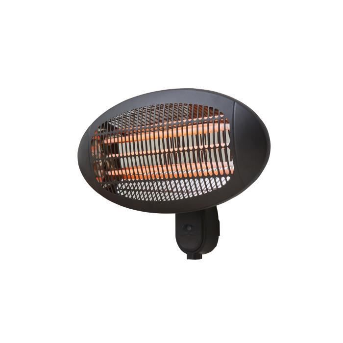 Calefactor eléctrico FAVEX Fano - 2000 W - Montaje en pared - 3 niveles de calor - 50 x 16 x 36 cm (ancho x profundidad x alto) - Negro
