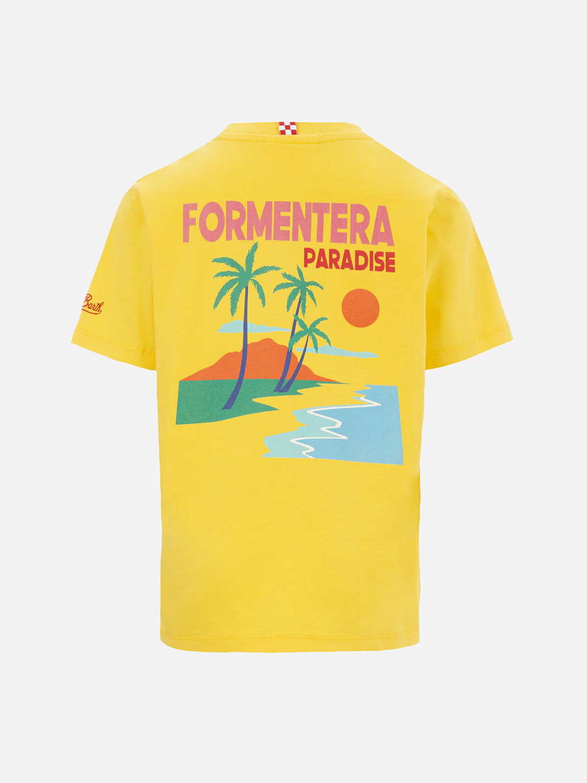 Kinder T-shirt van katoen met een ansichtkaartprint van Formentera