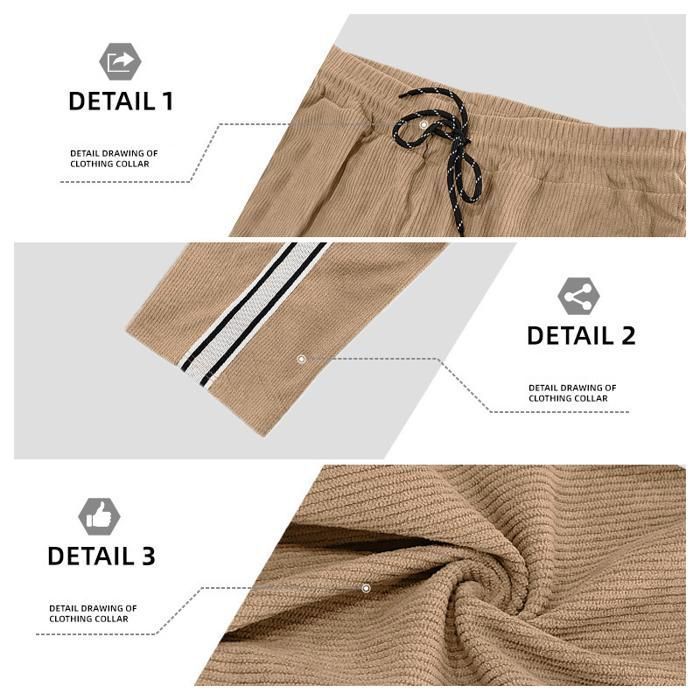 Men's Plus Size Jogging Pants, Men's Breathable Corduroy Sports Pants for Running and Fitness, with Pockets - Navy Blue