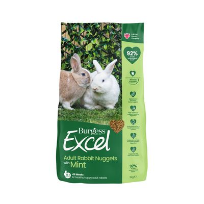 Bocconcini di coniglio Burgess Excel Adult con menta