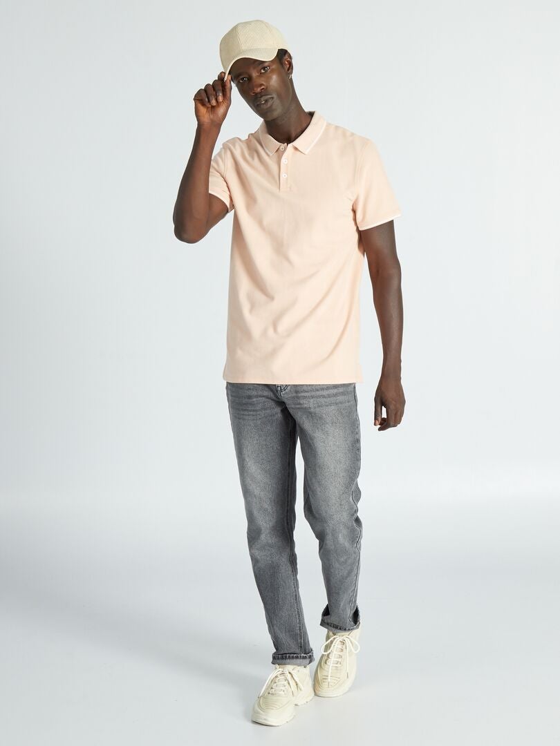 Polo shirt van katoenpiqué - ROZE