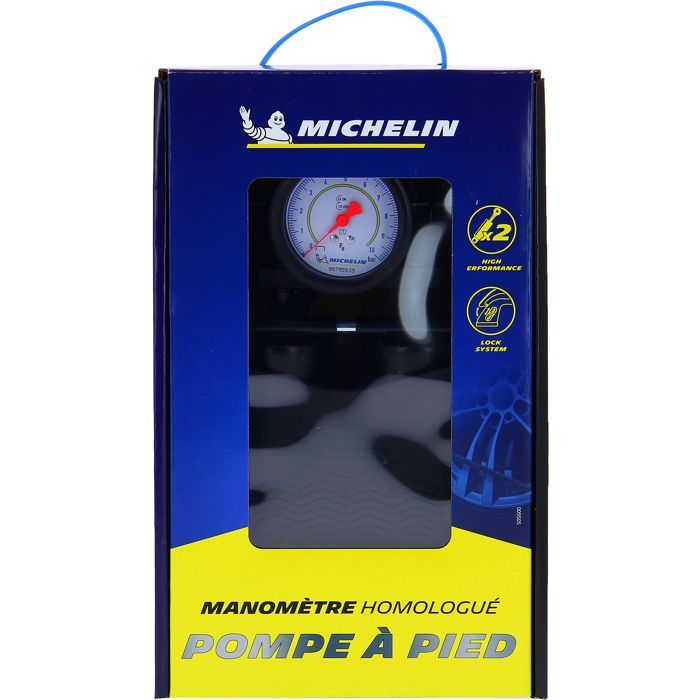 Bomba de pie de doble pistón MICHELIN + manómetro