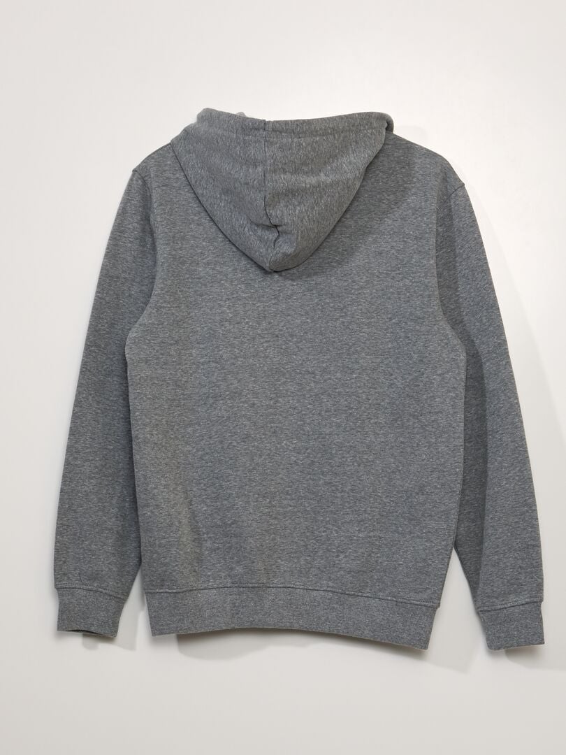 Fleece sweatshirt met rits - GRIJS