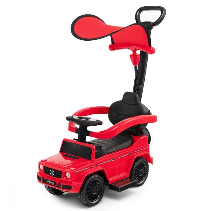 Cochecito infantil DREAMADE Mercedes Benz con licencia oficial, para bebés de 12 a 36 meses, con manillar, capota ajustable, color rojo.