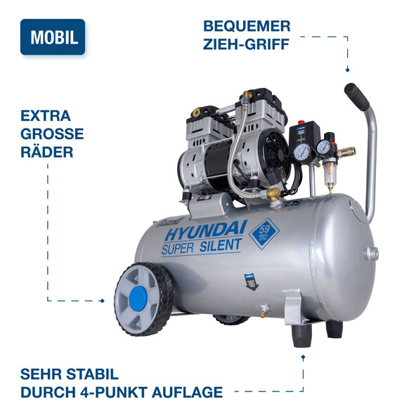 Silent Compressor SAC55753, 8 bar / 50 l