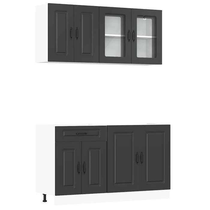vidaXL Ensemble d'armoires de cuisine 4 pcs Kalmar bois d'ingénierie, ensemble d'armoires, étagère de rangement, placard, 3314852