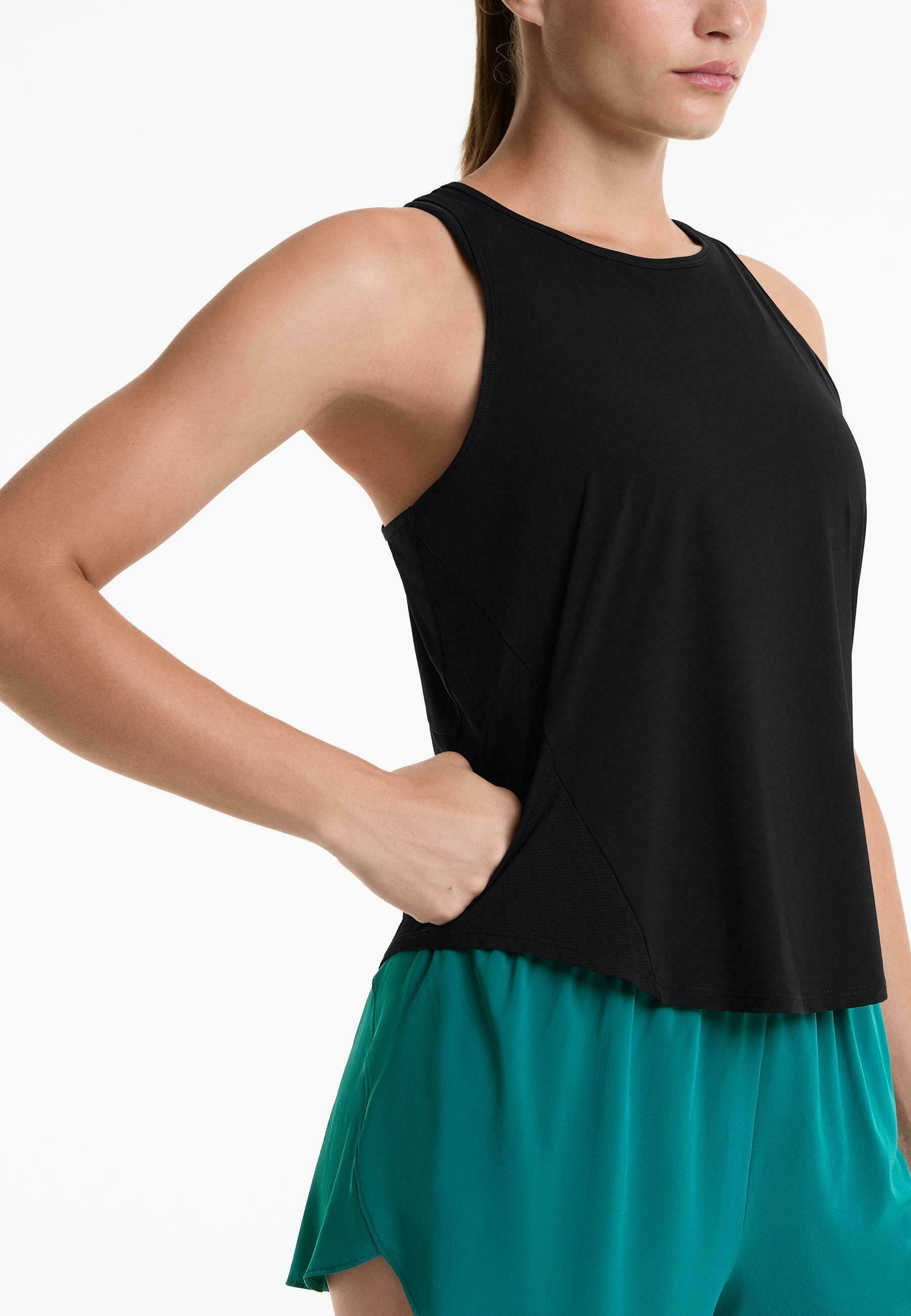 OYSHO TECHNICAL SLEEVELES - Top - črn