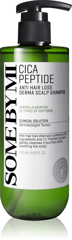 Some By Mi Cica Peptide Derma Scalp Shampoo stiprinošs šampūns pret matu izkrišanu ar nomierinošu efektu