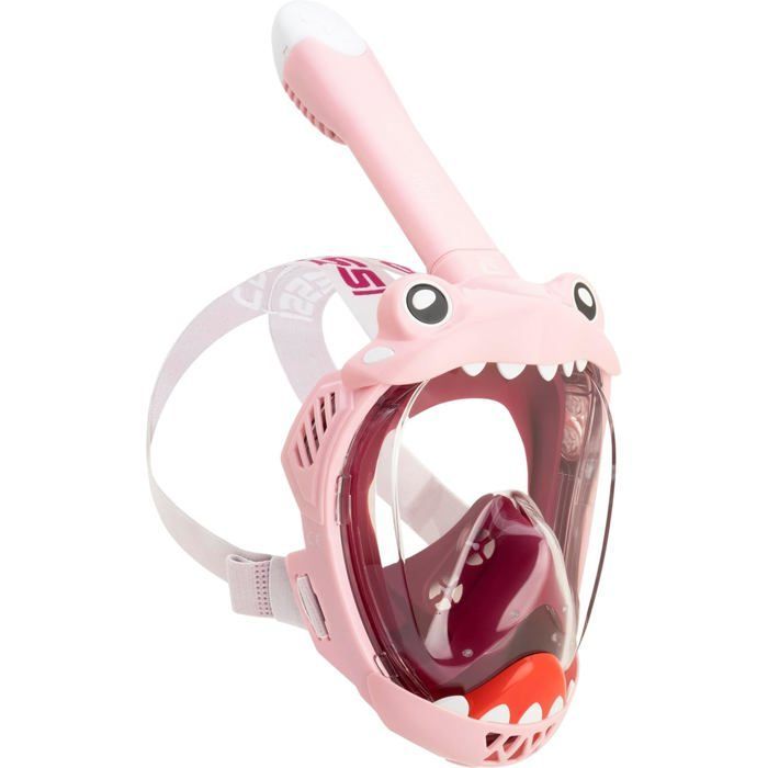 CRESSI Kiddy Masque Intégral Enfant Anti-buée, Tuba Dry, Rose/Violet/Blanc