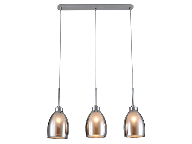 Lampa wisząca Vita 3-punktowa metalowa szara