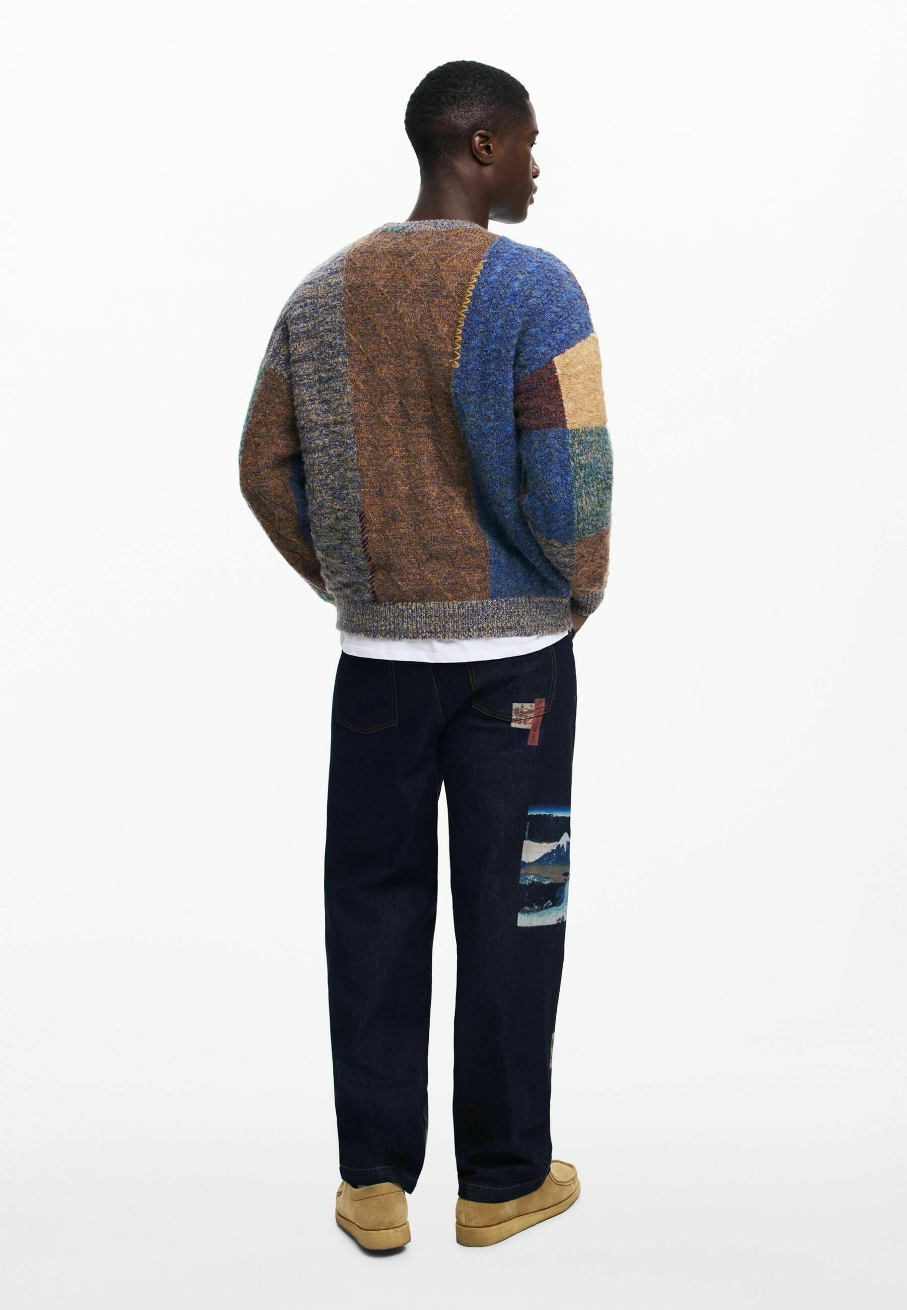 Desigual Dikke Patchwork Trui - meerkleurig