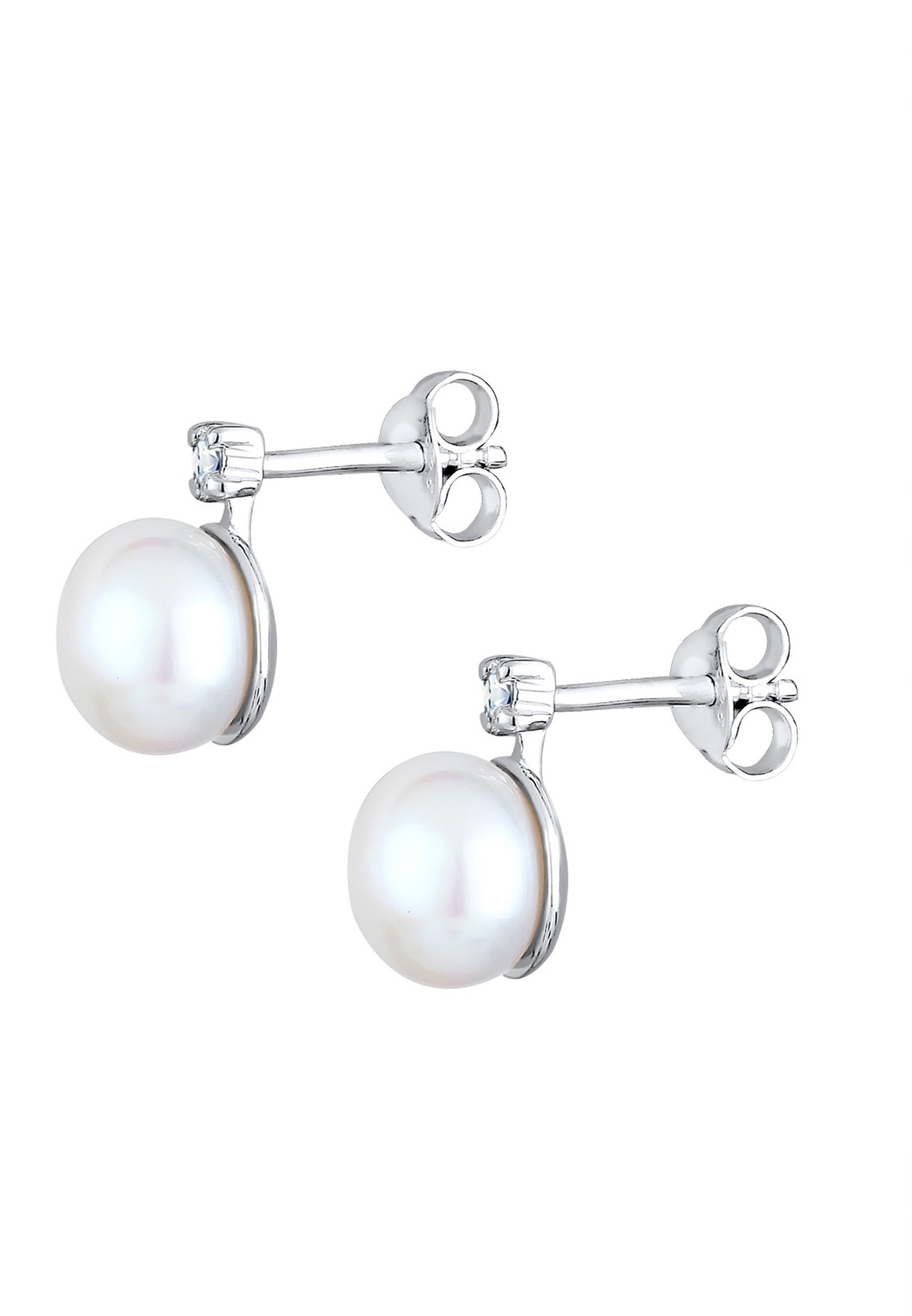 Elli DIAMONDS Perles de Culture d'Eau Douce avec Diamant en Argent