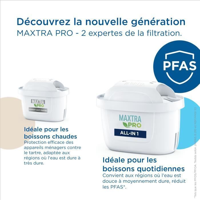 Jarra filtrante de agua BRITA Marella Blue XL - Capacidad de 3,5 L (2,5 L de agua filtrada) - Incluye 1 cartucho Maxtra Pro All-In-1