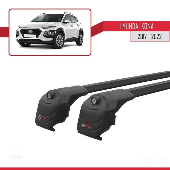 Barras de techo - ACE-2 - Hyundai Kona 2017-2022 - Aluminio - Negro - Carga útil < 300 kg