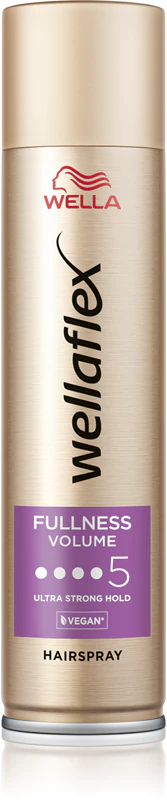 Wella Wellaflex Fullness Volume haarspray met sterke fixatie voor elasticiteit en volume.