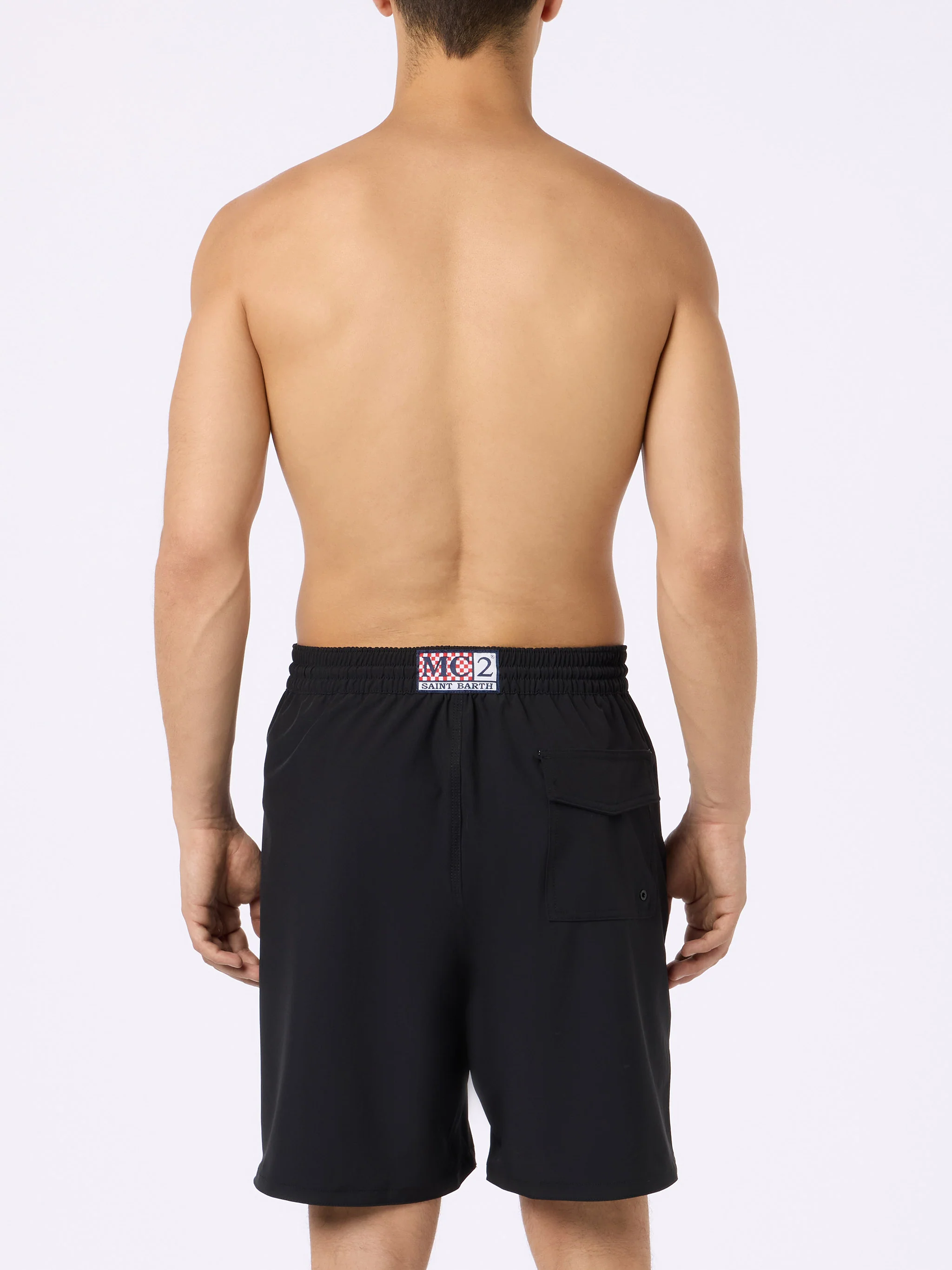 Costume lungo elasticizzato Comfort Surf nero