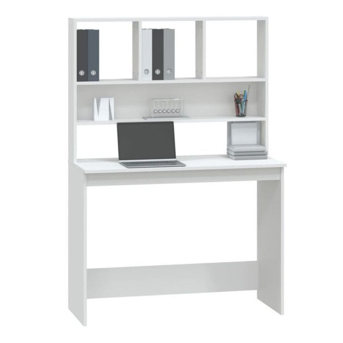 vidaXL Bureau avec étagères Blanc 102x45x148 cm Bois d'ingénierie 823000