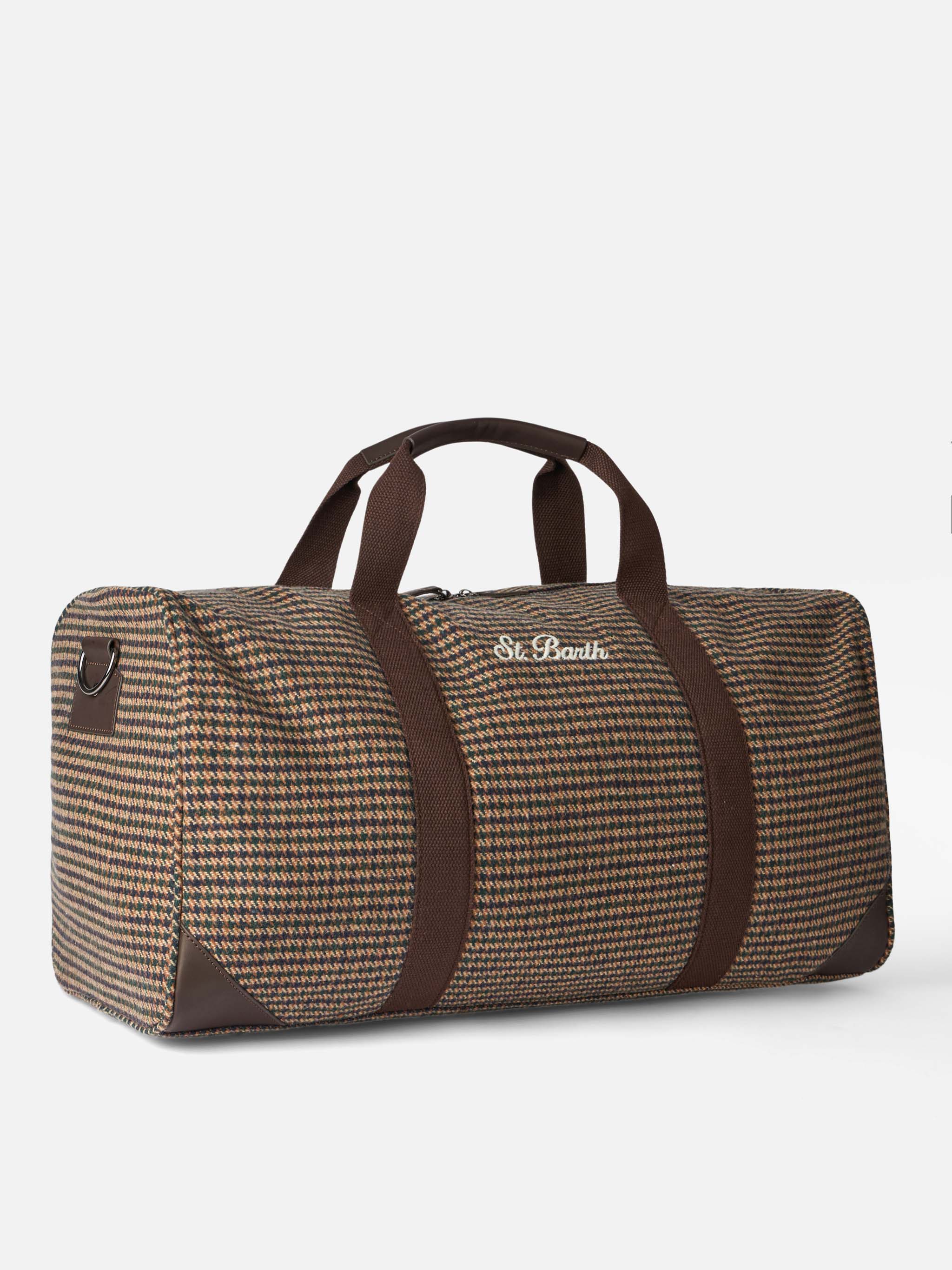 Sac de voyage Jetleg en laine à motif pied-de-poule