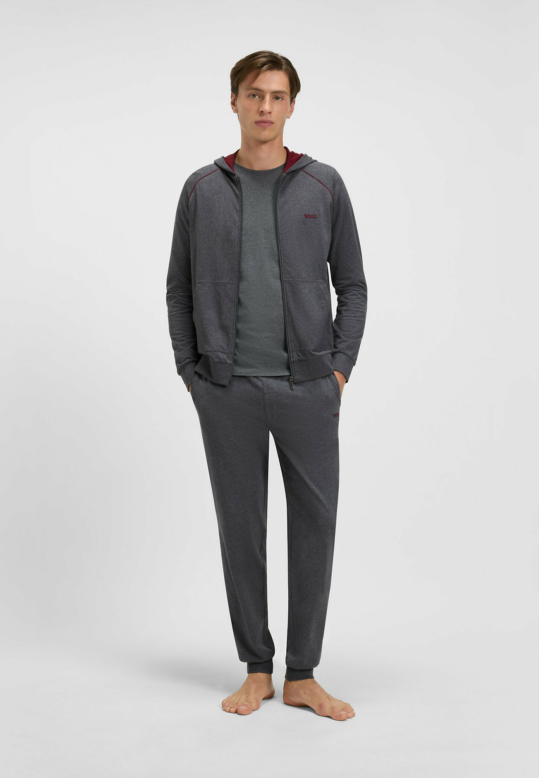 BOSS MIX&MATCH H - Felpa con zip - antracite