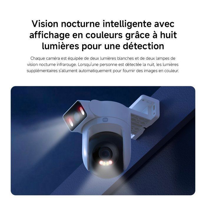 Caméra de surveillance - Xiaomi - CW500 - Double objectif 4 MP - Vision nocturne couleur - IP66 étanche