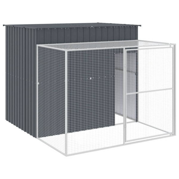VidaXL buda dla psa Antracyt 214 x 253 x 181 cm Stal