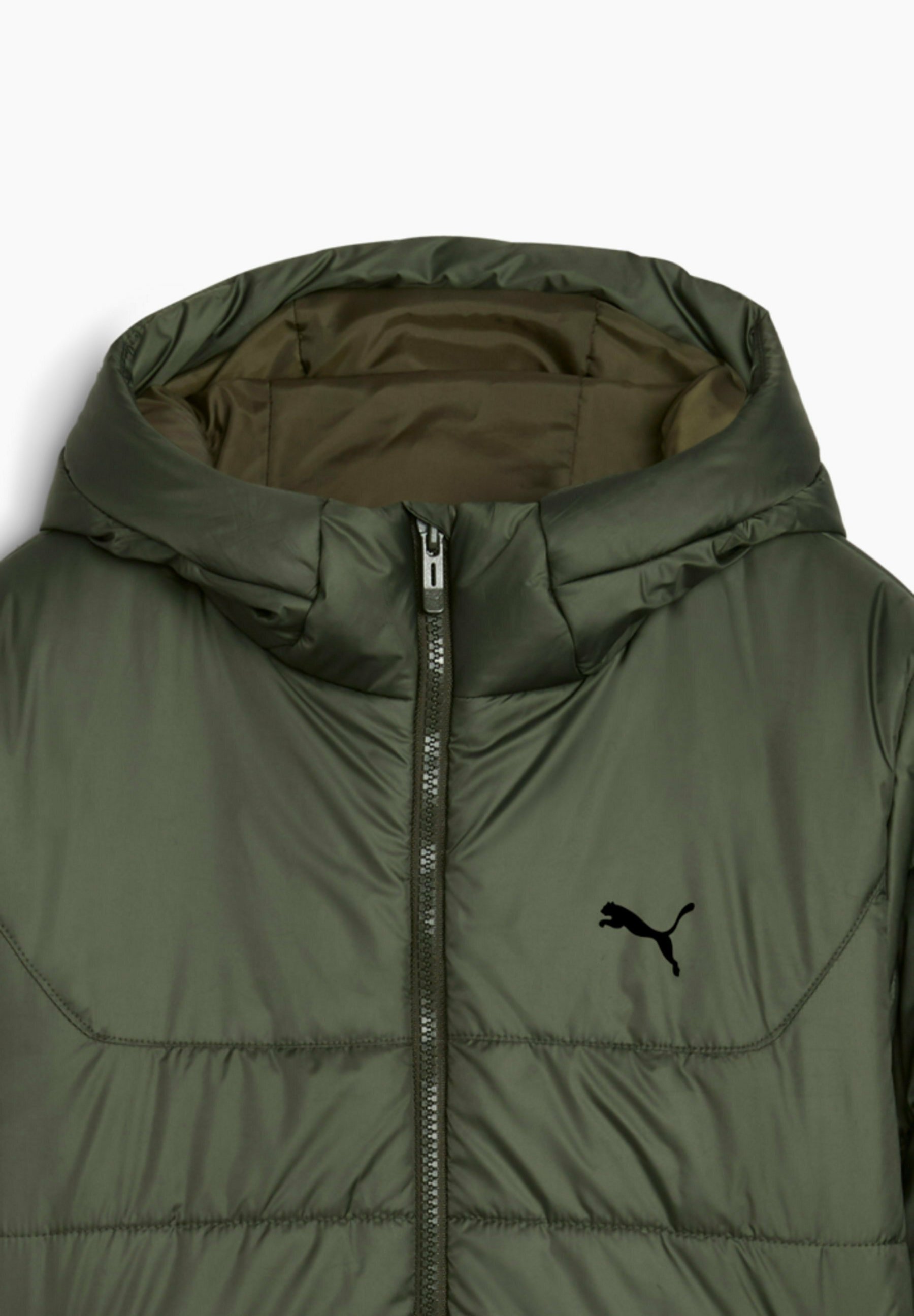 Puma gewatteerde winterjas met capuchon - donker olijfgroen